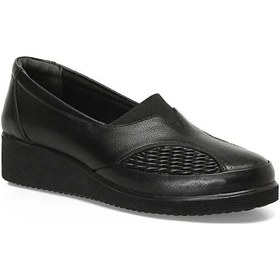 Resim Polaris 105279.z4pr 5 Nokta Hakiki Deri Poli Hafif Taban Kadın Dolgu Ayakkabı Siyah Siyah 