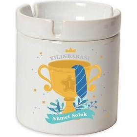 Resim İsme Özel Seramik Küllük - Yılın Babası 