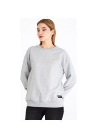 Resim Comeor Kadın Gri Basic Bisiklet Yaka Regular Fit Rahat Sweatshirt 001 