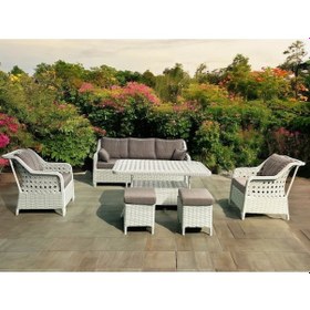 Resim Tu Tienda Ronda Alüminyum 3 1 1 2puf Masa Rattan Bahçe Balkon Mobilyası,rattan Örgü Renk Beyaz/sütlü Kahve Sütlü Kahve1 