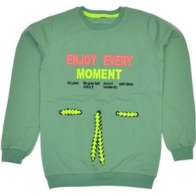 Resim İrem Kız Çocuk Enjoy Yazı Nakışlı Önü Ip Detaylı Sweatshirt Su Yeşili 