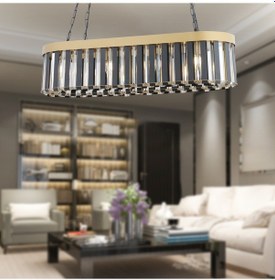 Resim Harbour 80'lik Siyah Eskitme Kristal Taşlı Modern Oturma Odası, Salon Avize 