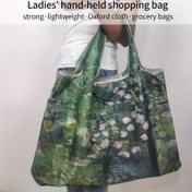 Resim Geniş kapasiteli hafif katlanabilir Oxford kumaş el çantası, sabit omuz askısı ve tutma kayışı ile, bayanlar için moda günlük alışveriş çantası, geniş alışveriş çantası 