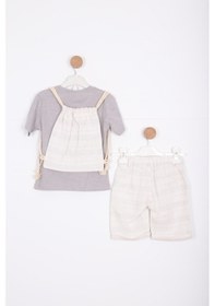 Resim Xo Kids Erkek Çocuk Alt Üst Şort Takım 2-7 Yaş 3141 Gri 