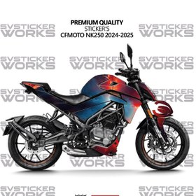 Resim Cfmoto 250nk Kaplama Sticker Magma Design Motor Kaplama Modeli Hazır Kit Tüm Modeller Uyumlu Kırmızı 