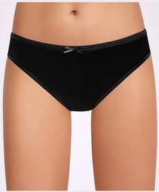 Resim Fiyonklu Siyah Kadın Bikini Külot 5 Adet 001 