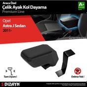 Resim S-Dizayn Opel Astra J Sedan 2010+ Kol Dayama Kolçak Çelik Ayaklı ABS Siyah 