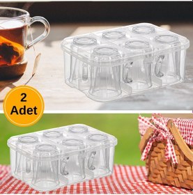 Resim Piev Urve Su Bardağı Fincan Kupa Taşıma Aparatı Koruyucu Saklama Kabı 2'li 