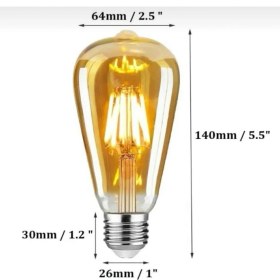 Resim Helios Rustik LED Ampül E27 Duy Armut Tipi ST64 Model 4W 