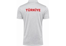 Resim Ghassy Co. Türk Bayrak Logolu Polo Yaka Hafif Esnek Hızlı Kuruyan Kumaş Performans Spor Tişört 