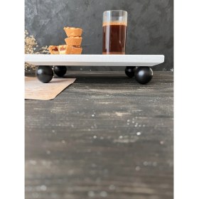 Resim Tekno Trust Beyaz Doğal Mermer Pasta Kek Standı, Mermer Sunum Tabağı, Mermer Peynir Tabağı, Kurabiye Sunumluğu 