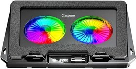 Resim Classone GT102 Gaming Laptop Soğutucu, 2200rpm, Rgb Işıklı, Led Display, Notebook Soğutucu Stand 