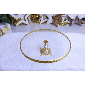 Resim Elta Collection Paşabahçe Lüx Metal Ayaklı Yaldızlı Kek Pasta Standı Sunumluk Altın 