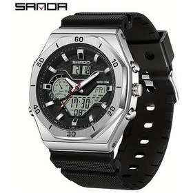 Resim Oldfriend Sanda Erkek Spor Kasa Çift Ekran Suya Dayanıklı Kronometreli Digital Analog Kol Saati Diğer 