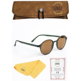 Resim Lunox LNX203 Floki Yeşil-Kahve Kemik Unisex Sürücü Gözlüğü 