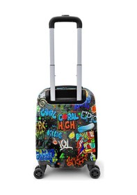 Resim Coral High Kids Siyah Mavi Grafiti Desenli Çocuk Valizi 16760 