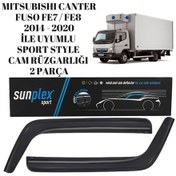 Resim Mitsubishi Canter Fuso Fe7 / Fe8 2014 2015 2016 2017 2018 2019 2020 Uyumlu Sport Style Cam Rüzgarlığı 2 Parça Sunplex 