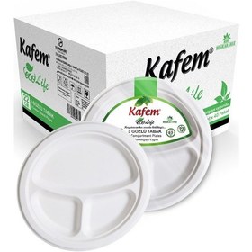 Resim Kafem Ekolojik 3 Gözlü Karton Tabak 22 Cm 25 Li X 40 Paket Koli 