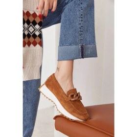 Resim Nilufarr Darius Taba Süet Zincir Aksesuarlı Kadın Sneaker 