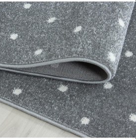 Resim Flamingo Yıldız Desenli Çocuk Odası Halısı Pembe Gri Beyaz Renkli Halı Gri - Pembe 