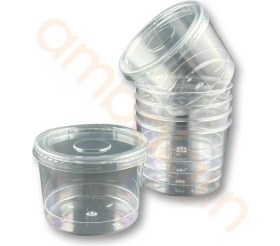 Resim Kapaklı Sert Plastik Tatlı Kasesi Magnolya Kabı 250ML 