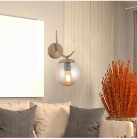 Resim Germaine Tekli Eskitme Bal Camlı Modern Yatak Başı, Salon Aplik Eskitme 