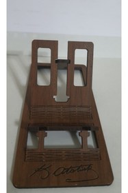 Resim Confused Owl Hediyelik Eşya Atatürk Imzalı Masa Üstü Telefon Tutucu Stant Masaüstü Tablet Tutacak Şarj Standı 