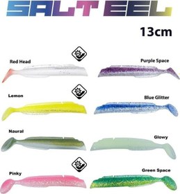 Resim Fujin Salt Eel Body 13cm X3 Silikon Yem Gövde 018 Purple Space 