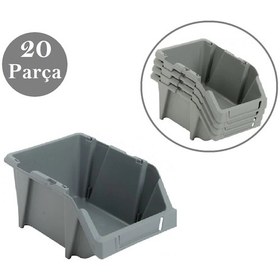 Resim Venoa Dg35 Depo Raf Düzenleyici Parça Saklama Avadanlık Kutusu 20 Parça 420x260x180 Mm 