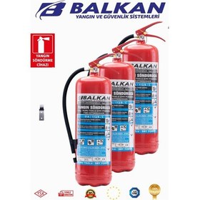 Resim 6 Kg Ruhsata Uygun 4 Yıl Tozlu Yangın Tüpü 3 Adet Levha-askı 