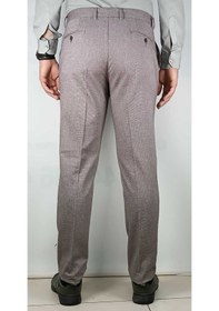 Resim Balık Sırtı Erkek Desenli Klasık Esnek Pamuk Pantolon Kahve 