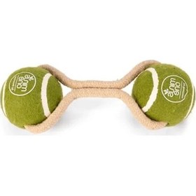 Resim Kauçuk İpli İki Tenis Topu, 21cm, Gri/kahverengi 