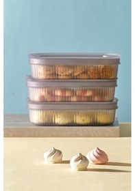 Resim Bayev 2'li Kapaklı Kahvaltılık Çerez Meyve Saklama Kabı 600 Ml Çerezlik Peynir Zeytin Saklama Kutusu 