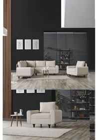 Resim Kagu Corner Flavia Plus Köşe Takımı Berjerli Krem 