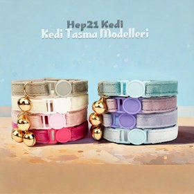 Resim Cat collar Safety Bell cat collar 92726 - DARK PINK Leash + Bowtie / L 