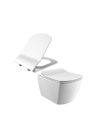 Resim Creavit Elegant Rim-Off Kanalsız Asma Klozet + Yavaş Kapanan Kapak 