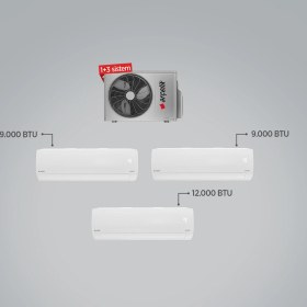 Resim Arçelik ZM18103 A++ 9+9+12 BTU Iç - 18000 BTU 1+3 Multi Inverter Klima 
