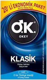 Resim Okey Klasik Ekonomik Prezervatif 20 Adet 