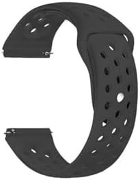 Resim Gpack Garmin Forerunner 55 ile Uyumlu Kordon, Delikli Çift Renk Silikon, Siyah 