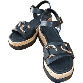 Resim Castle Black 35178 Kadın Tokalı Dolgu Taban Sandalet Siyah Siyah 