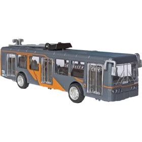 Resim PopŞeker PopŞeker Oyuncak Metal Otobüs, Işıklı, Müzikli Çek-Bırak Özellikli Oyuncak Metal Otobüs 17 Cm. 