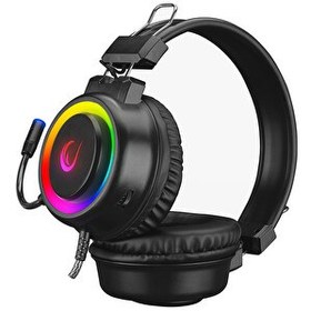 Resim Rampage SN-R10 Alquist 3.5mm RGB Mikrofonlu Siyah Oyuncu Kulaklığı 