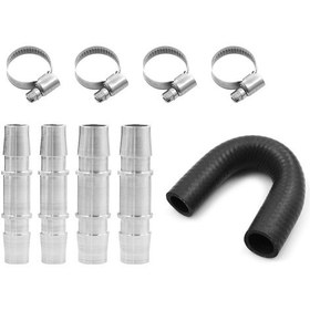 Resim Dianziye Alüminyum Motor Radyatör Bypass Seti - Siyah Ve Gümüş Renkli U Tipi Boru Kit 15x9x5cm, 245g 