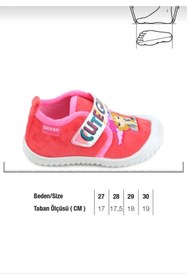 Resim Efe Çocuk Panduf Ayakkabı Kreş Ev Okul Ayakkabısı Kaydırmaz Taban Ortopedik Kırmızı 