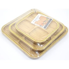 Resim 3'lü Ahşap Kahvaltı Çerez Ve Meyve Sunum Tabağı Çok Renkli 