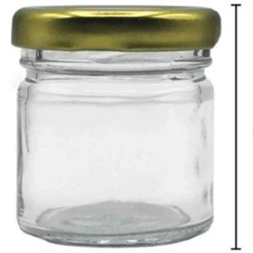 Resim 50 Adet Metal Gold Kapaklı Cam Mini Kavanoz 40 Cc Kına Düğün Söz Nişan Hediyeliği Şeffaf-gold 