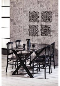 Resim Matrix Maxima (Bendir) - Miray Mutfak Masa Takımı - Siyah 