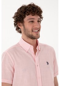 Resim U.s. Polo Assn. Erkek Açık Pembe Gömlek Kısa Kollu 50306324-vr078 Acık Pembe Açık Pembe 