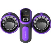 Resim Turbo Jet Fan Çifte Başlı Bel Montajlı Fan Güç Bankası Açık Kamp Seyahat Işleri, Gri ve Mor Için Işık (Yurt Dışından) 