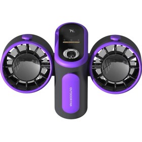 Resim Turbo Jet Fan Çifte Başlı Bel Montajlı Fan Güç Bankası Açık Kamp Seyahat Işleri, Gri ve Mor Için Işık (Yurt Dışından) 